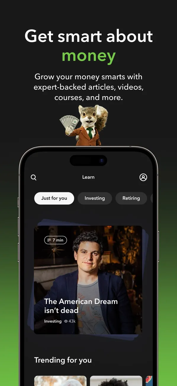 Acorns App Store image of the Learn screen