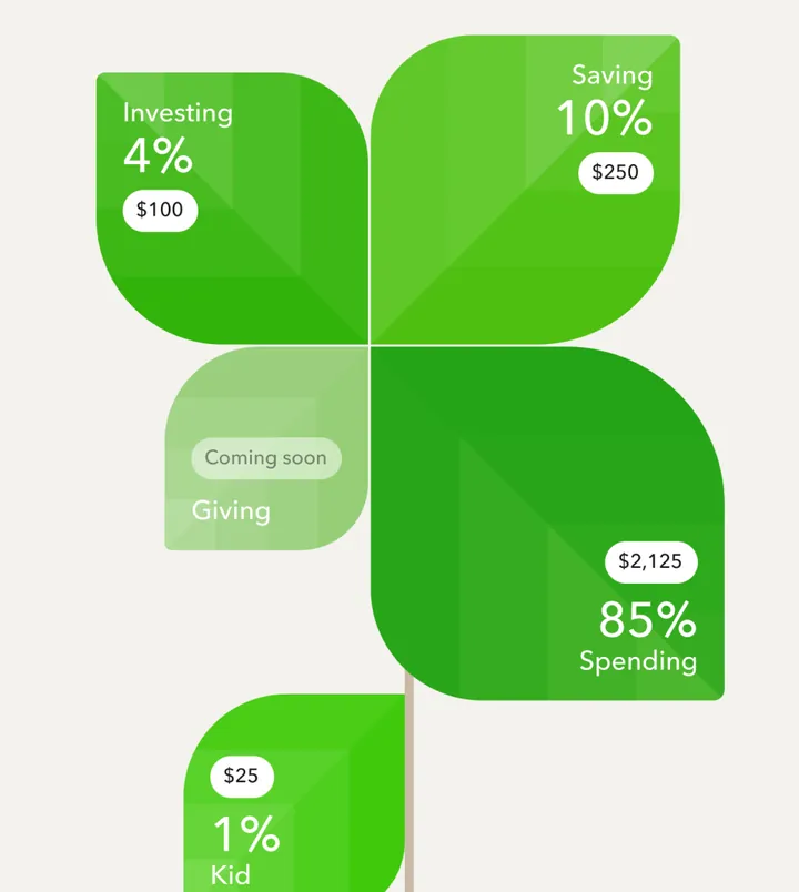 Acorns deposit split tiles