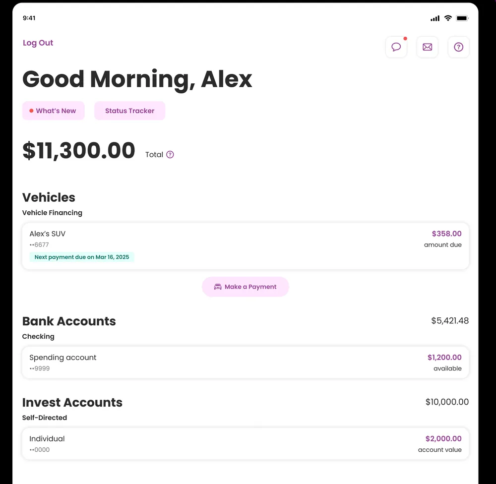 Ally iPad home screen