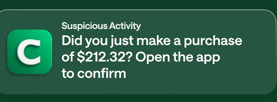 Chime suspicious activity notification