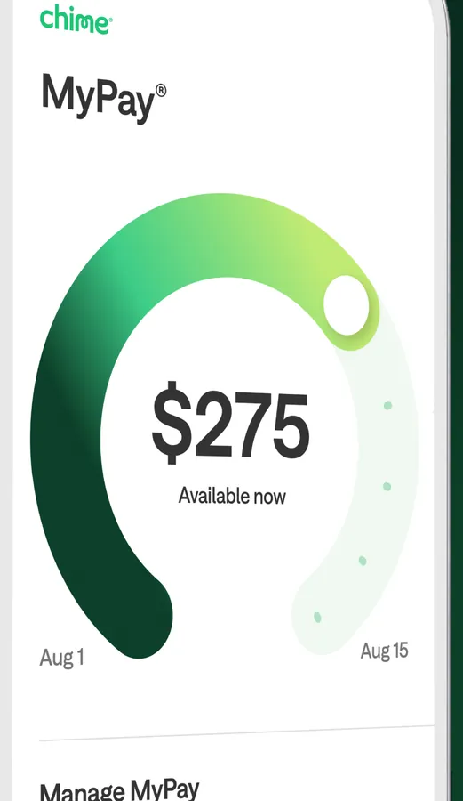 Chime MyPay available amount ring