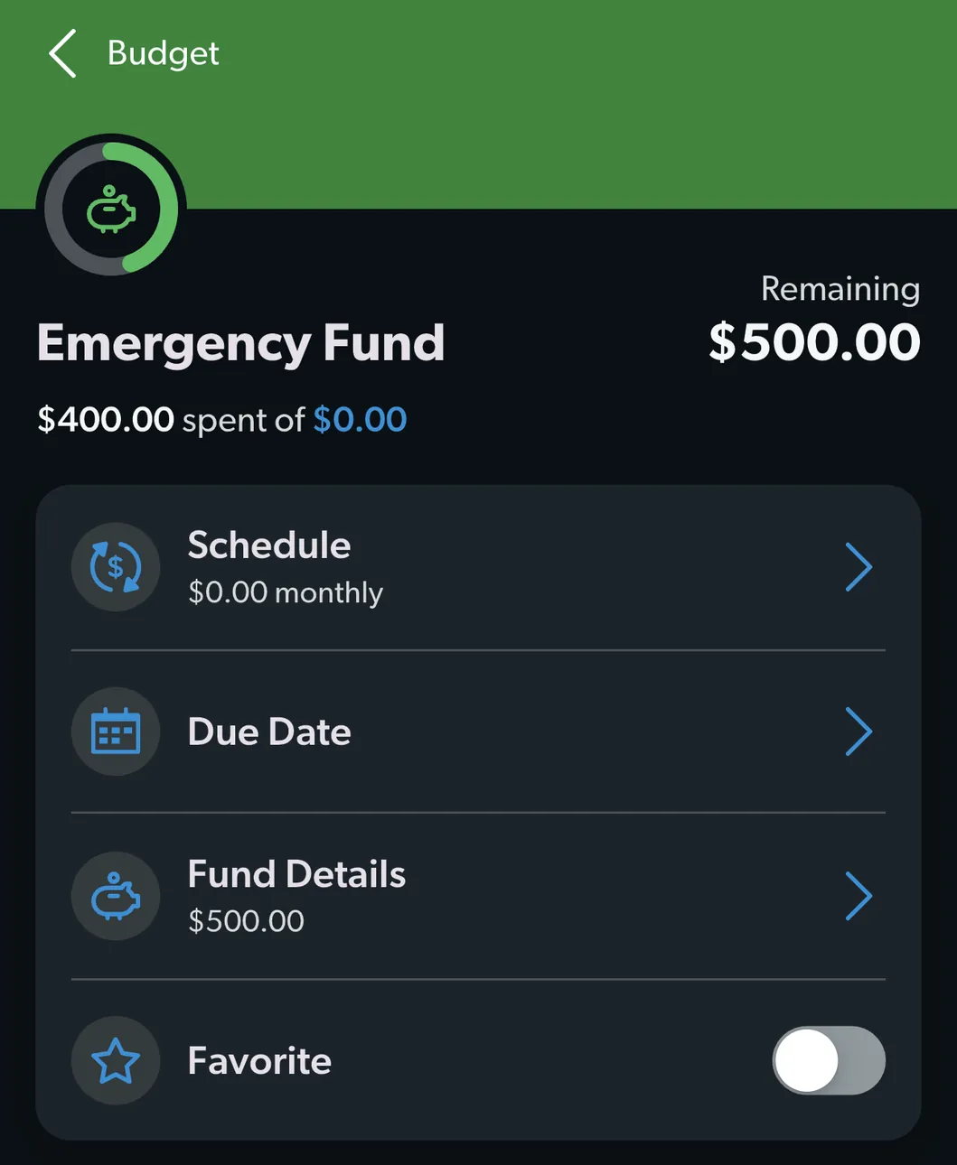 EveryDollar Emergency Fund item