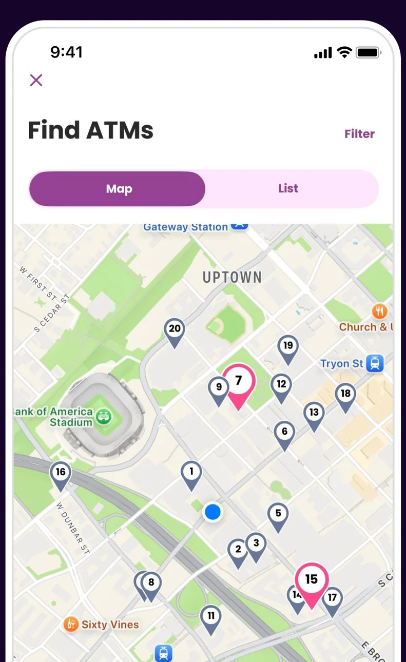 Ally Find ATMs map