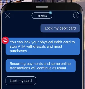 Erica lock debit card chat