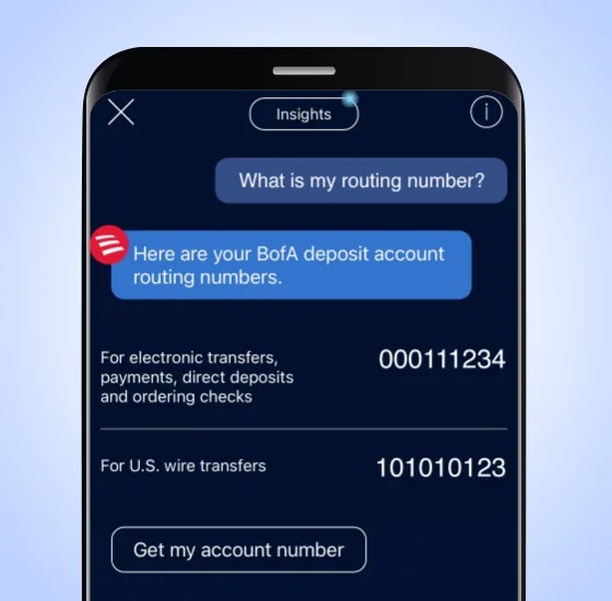 Erica answering a routing number question