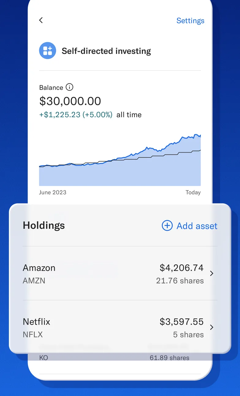 Betterment self-directed investing holdings