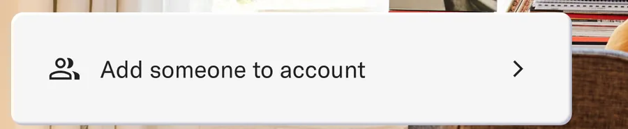 Add someone to account row