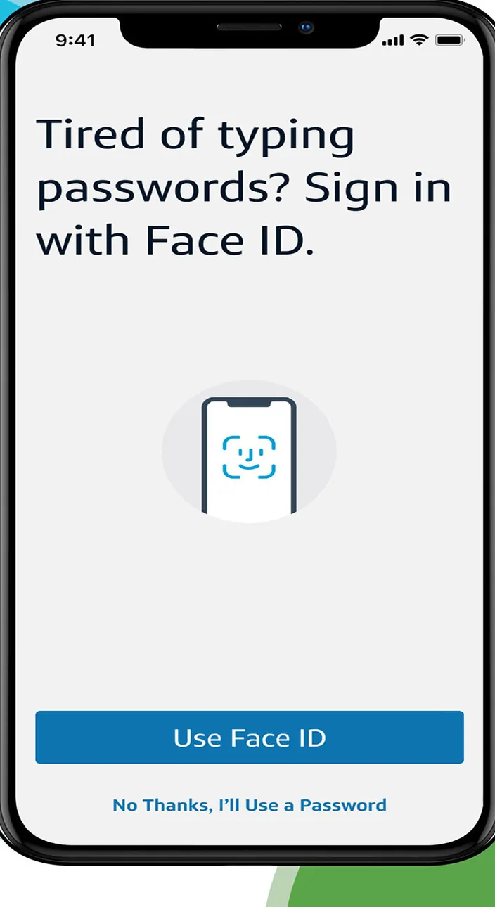 Capital One prompt to sign in with Face ID