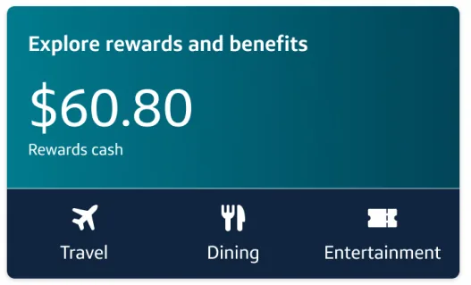 Rewards tile showing $60.80