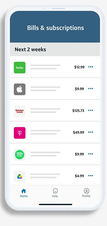 Capital One bills and subscriptions list