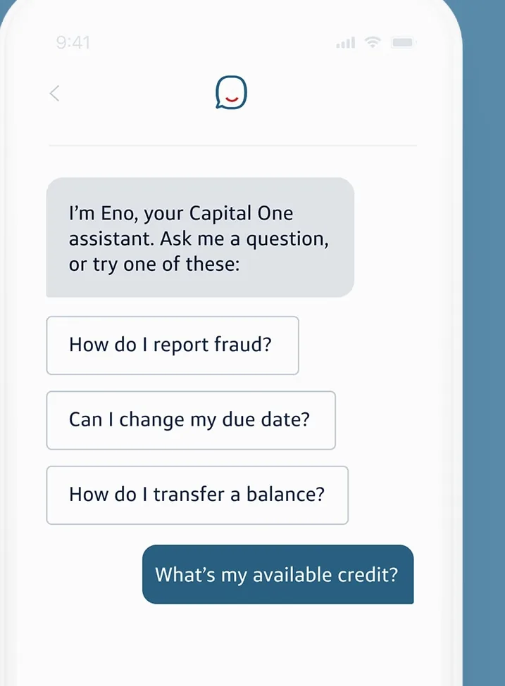 Capital One Eno assistant chat