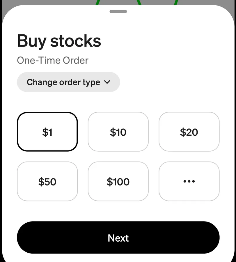 Stock order amount buttons