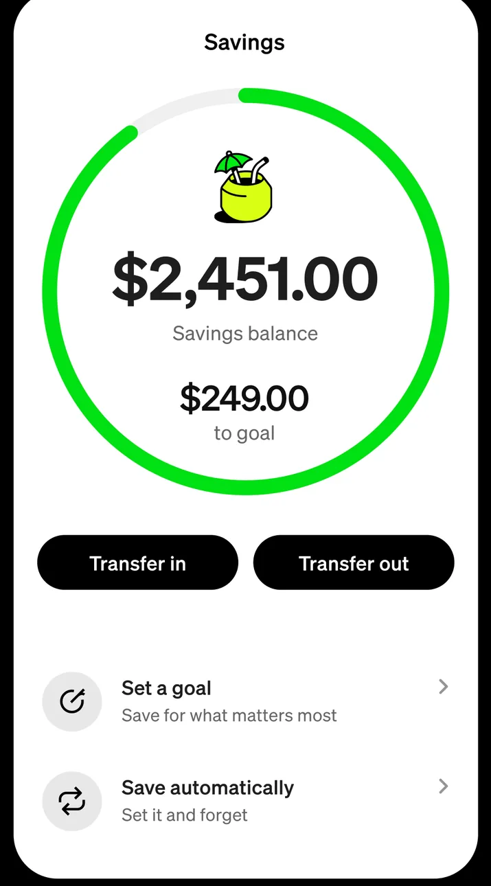 Cash App savings balance ring