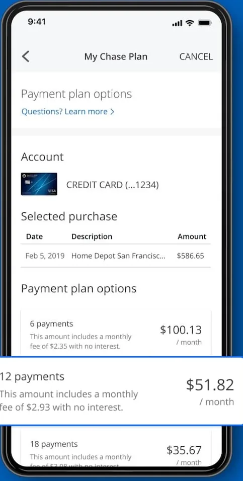 Chase My Chase Plan payment options