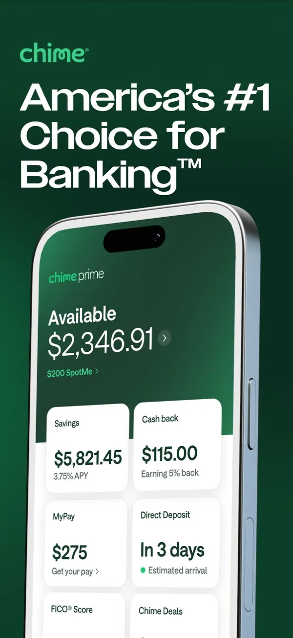 Chime App Store screenshot 1 of 1, from the listing as of Oct 24, 2026