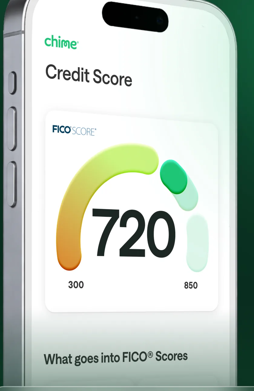 Chime credit score gauge screen