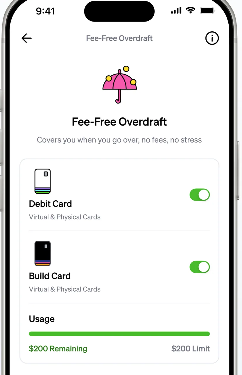 Current Fee-Free Overdraft settings