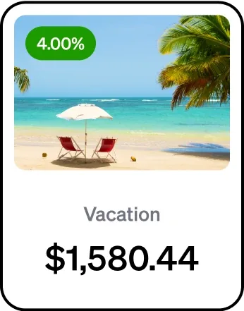 Current Vacation savings pod card