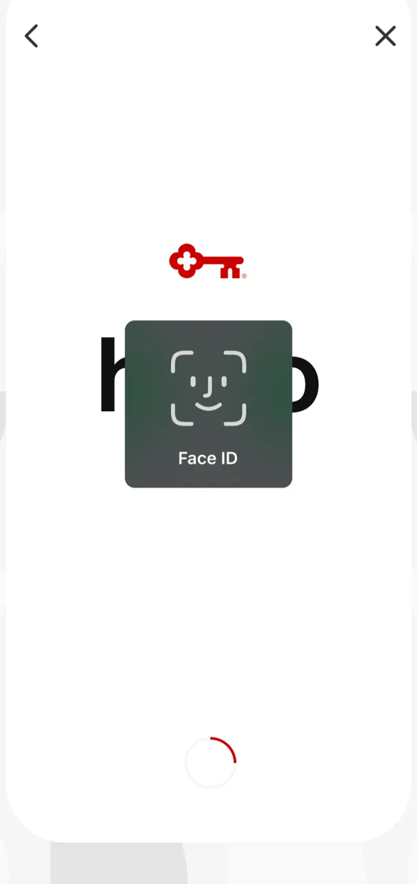 KeyBank sign in with Face ID prompt