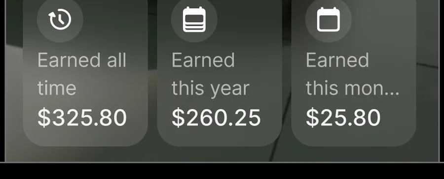 Interest earned tiles