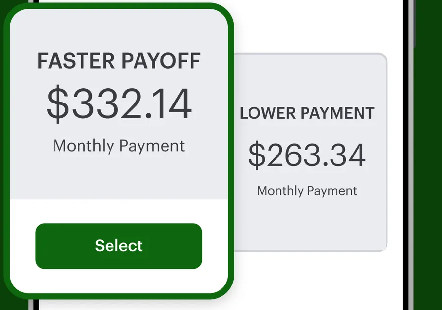 Loan offer comparison cards