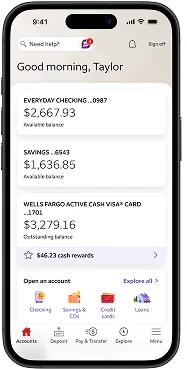 Wells Fargo account summary