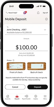 Wells Fargo deposit ready to submit