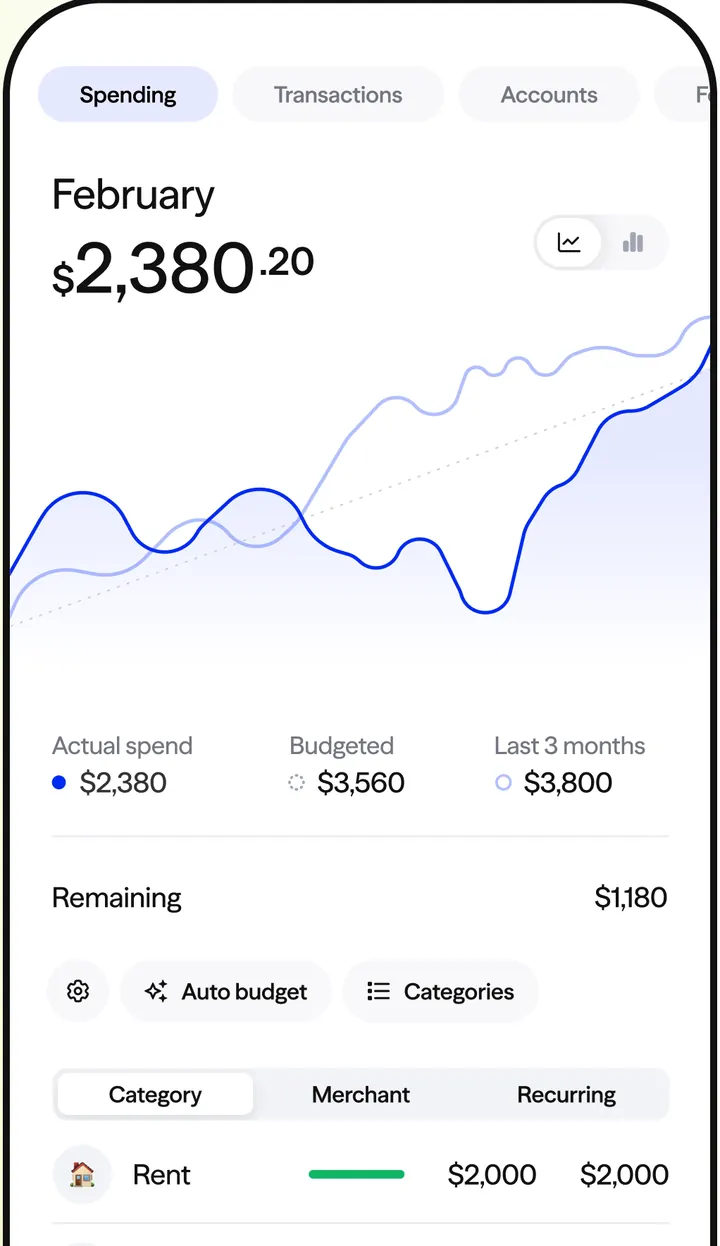 Albert spending and budget screen