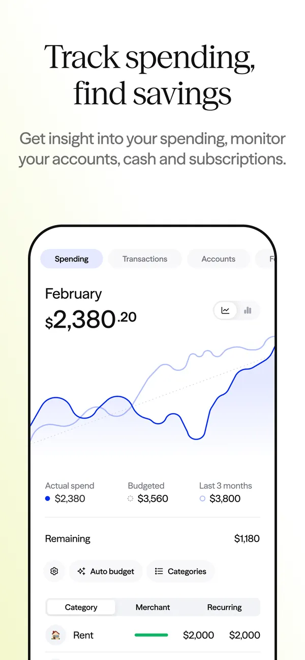 Albert App Store image of the spending screen