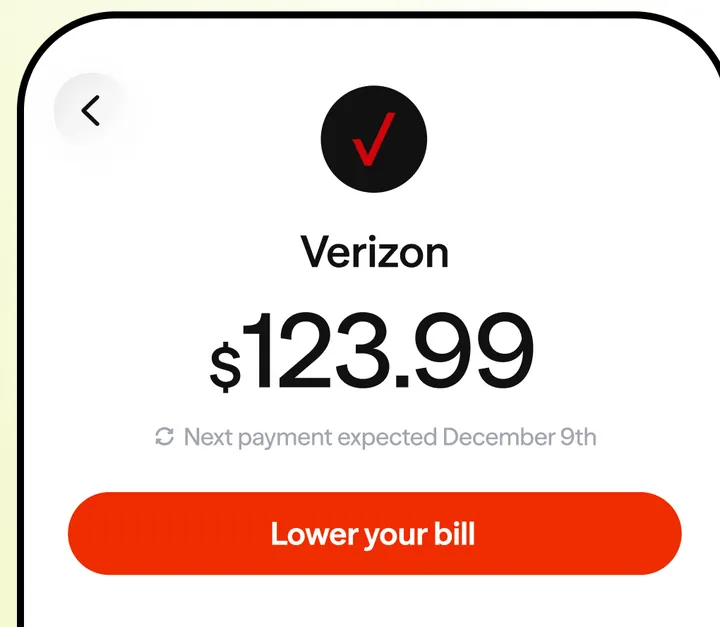 Albert Verizon bill with a Lower your bill button