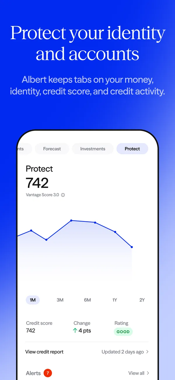 Albert App Store image of the Protect tab