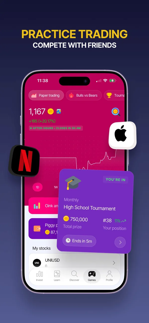 Bloom App Store image of practice trading