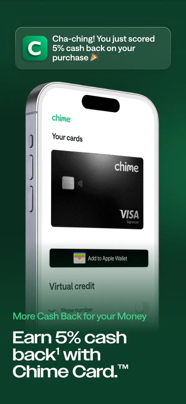 Chime App Store screenshot 2 of 4, as of Oct 24, 2026