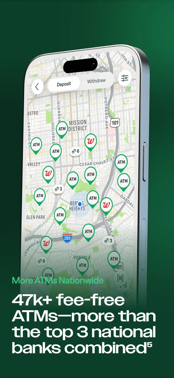 Chime App Store image of an ATM map