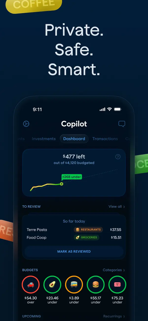 Copilot Money App Store screenshot 1 of 4, as of Oct 24, 2026