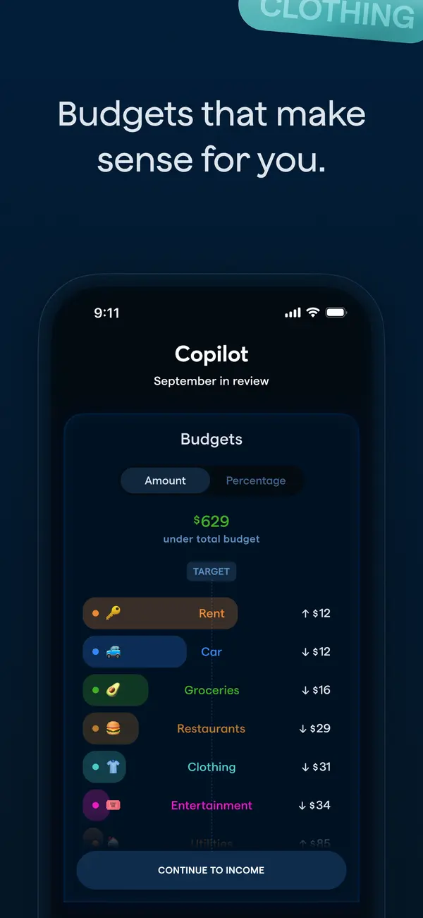 Copilot App Store image of the budgets review