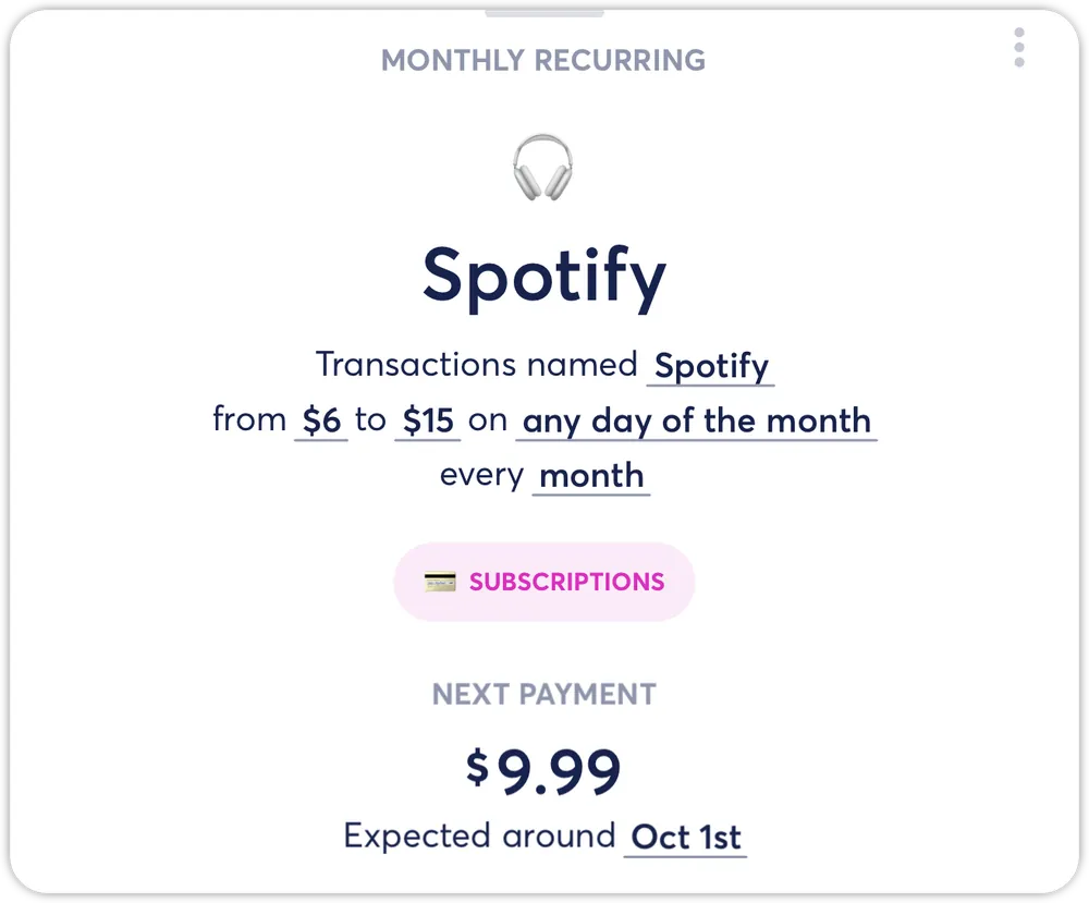 Copilot recurring detail for Spotify