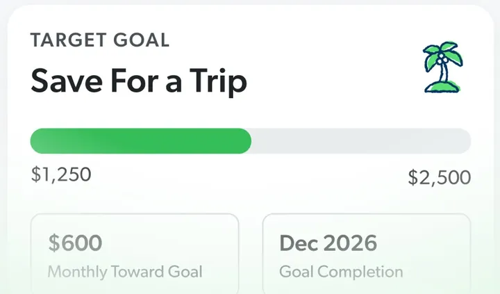 EveryDollar target goal card