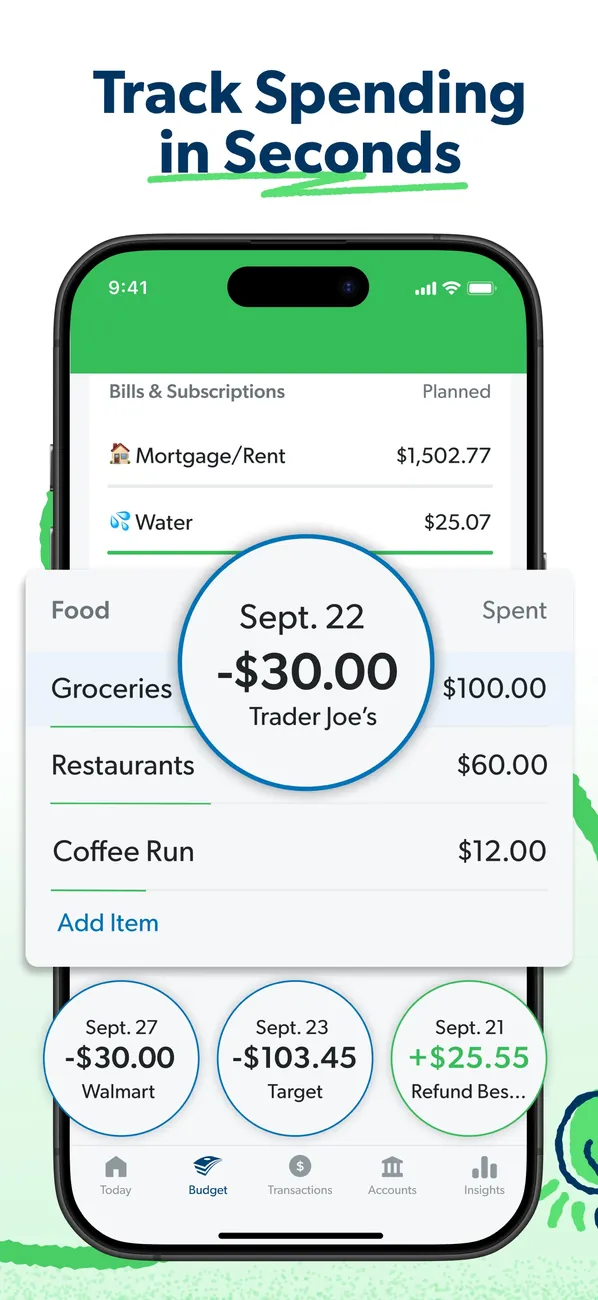 EveryDollar App Store image of tracked transactions