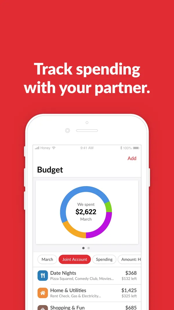 Honeydue App Store image of the Budget screen