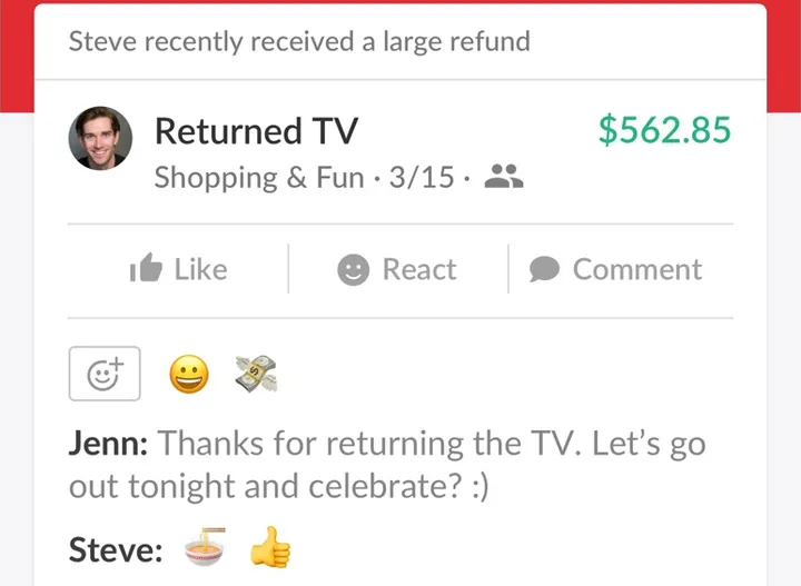 Honeydue feed card with partner comments
