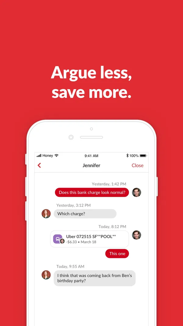 Honeydue App Store image of a partner chat