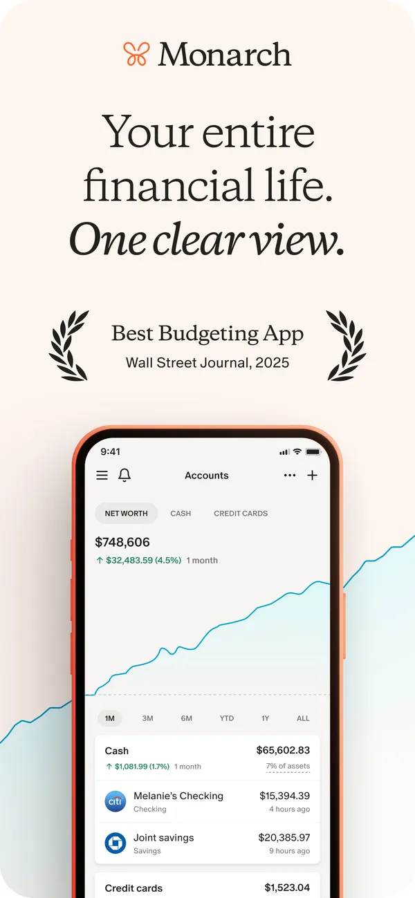 Monarch Money App Store screenshot 1 of 4, as of Oct 24, 2026