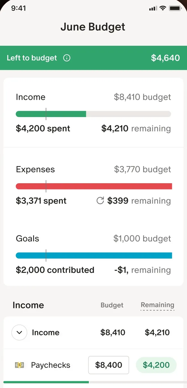 Monarch June Budget screen