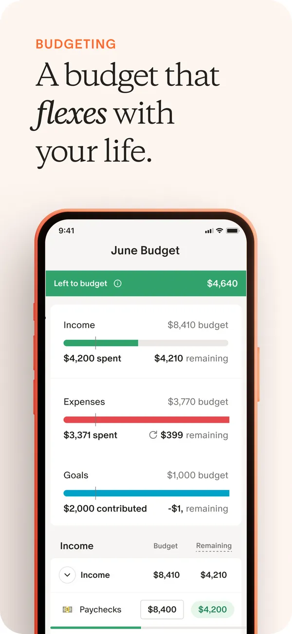 Monarch App Store image of the June Budget screen