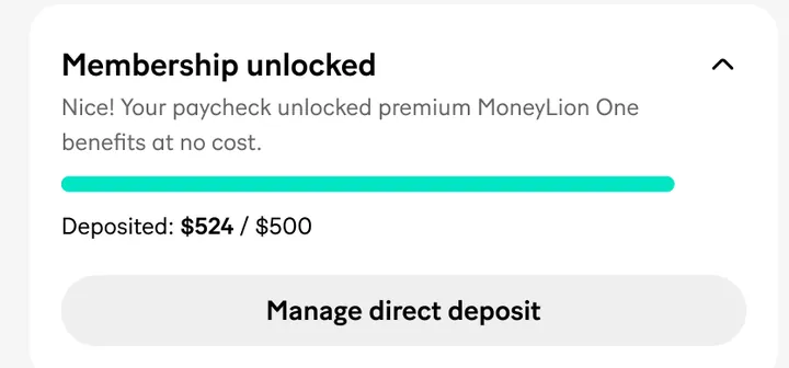 MoneyLion membership unlocked card