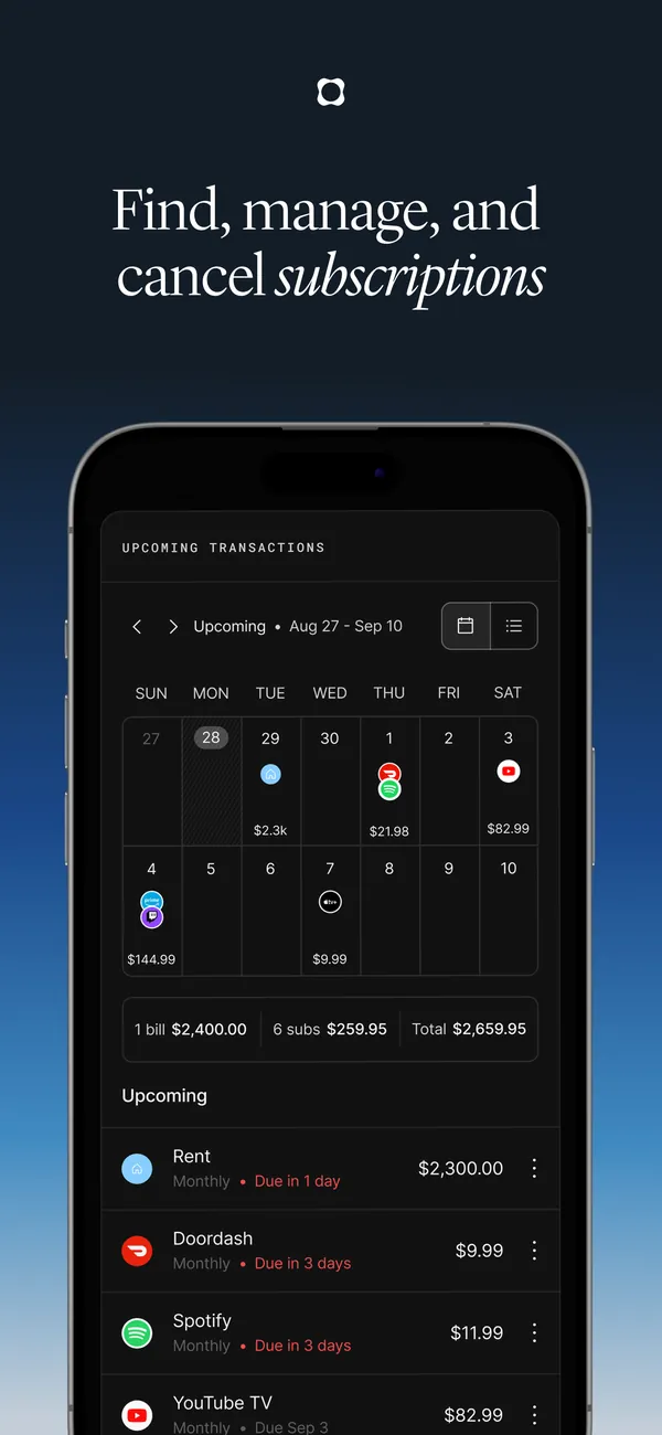 Origin App Store image of subscriptions