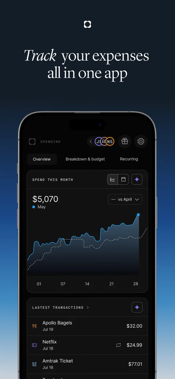 Origin App Store image of spending