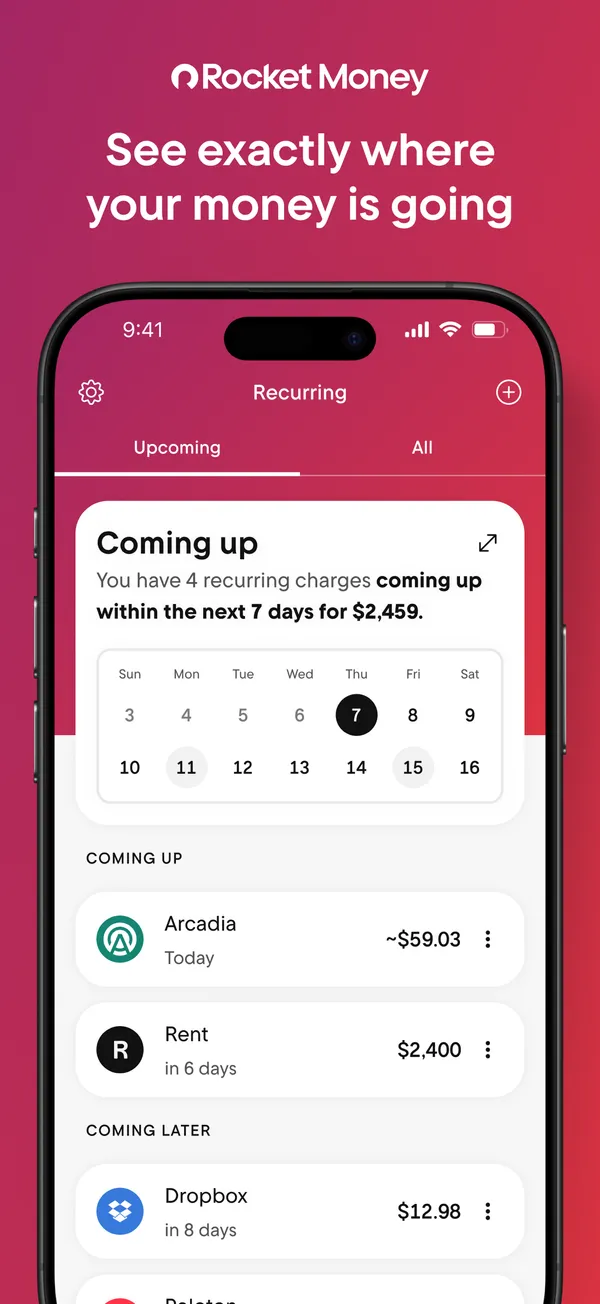Rocket Money App Store screenshot 1 of 4, as of Oct 24, 2026