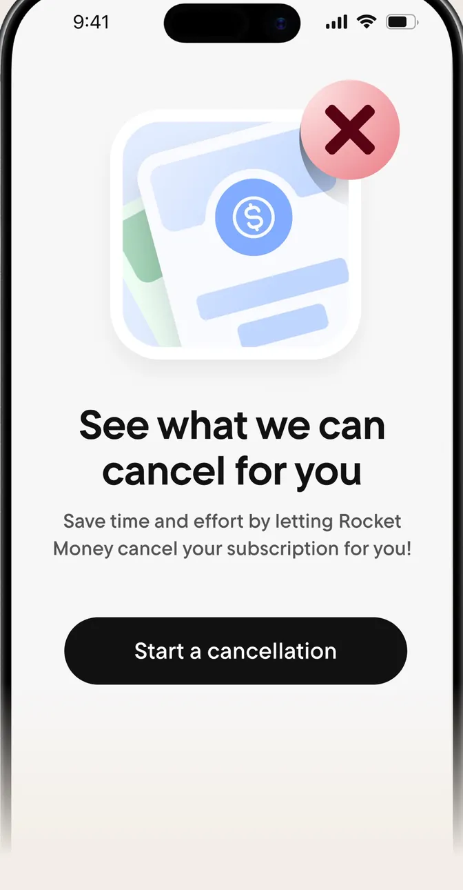 Rocket Money cancellation start screen